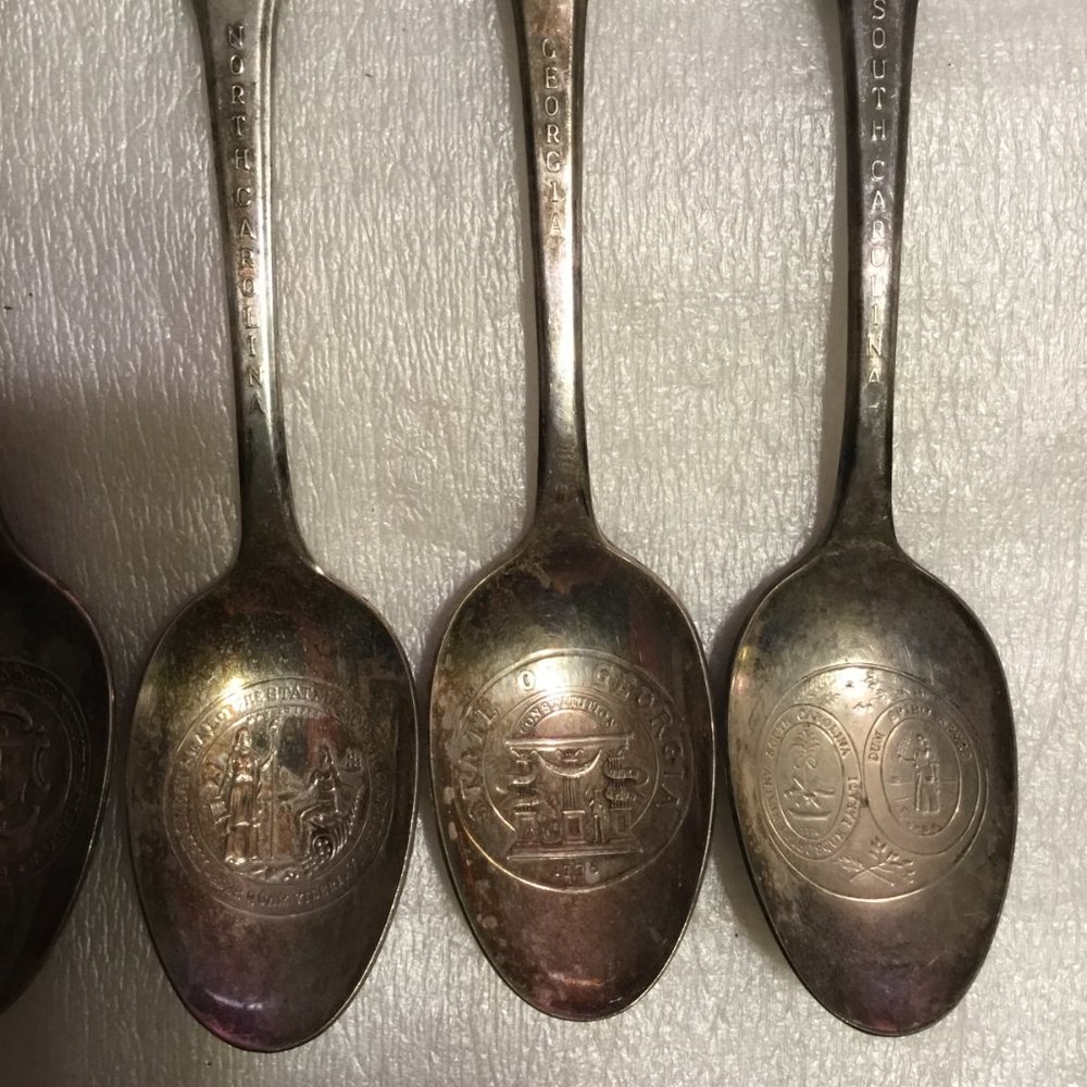 Lot of 13 International Silver Bicentennial US States Souvenir Spoons - Picture 8 of 16